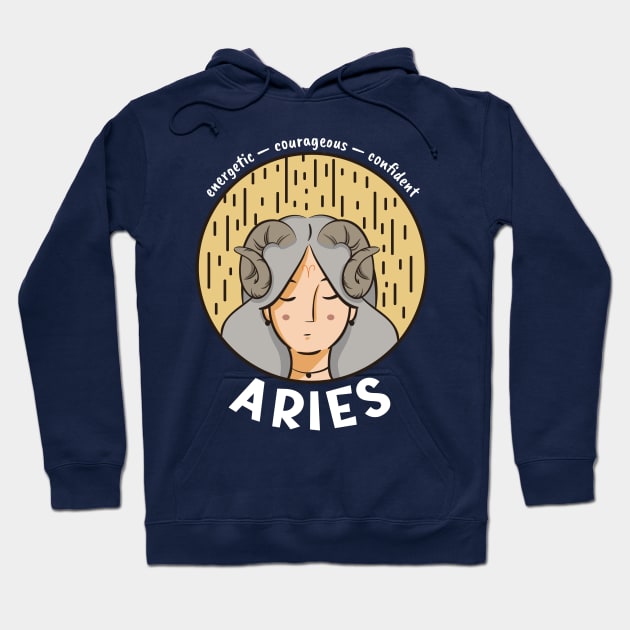 Aries Zodiac Girl Hoodie by Whimsical Frank